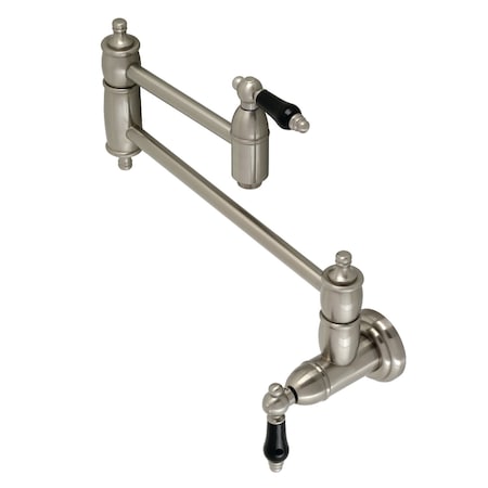 Kingston Brass KS3108PKL Duchess Wall Mount Pot Filler, Brushed Nickel KS3108PKL